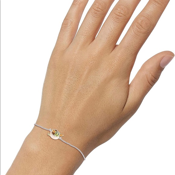 Star Wars The Mandalorian The Child Fine Sterling Silver Plated Lariat Bracelet - Picture 12 of 15